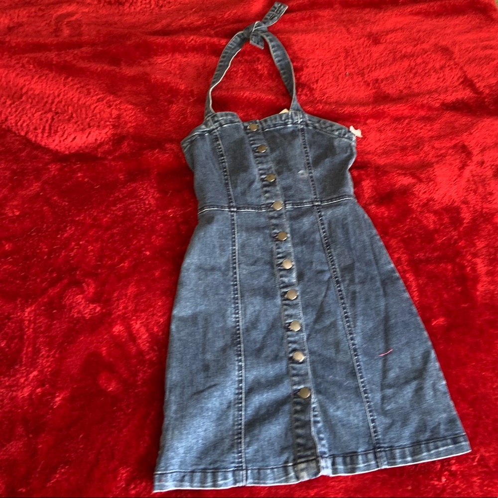 Aero denim Halter dress